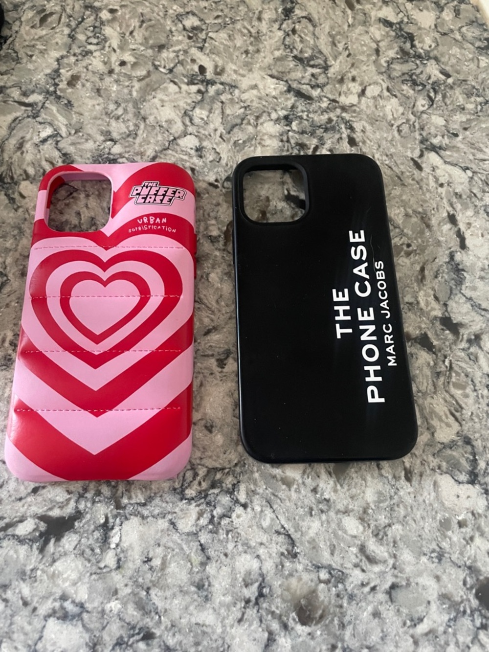 Marc Jacobs Black Phone Case with Bold White Logo